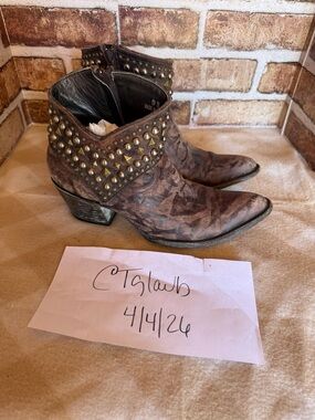 Old Gringo mini belinda Distressed Brown Studded Ankle Boots